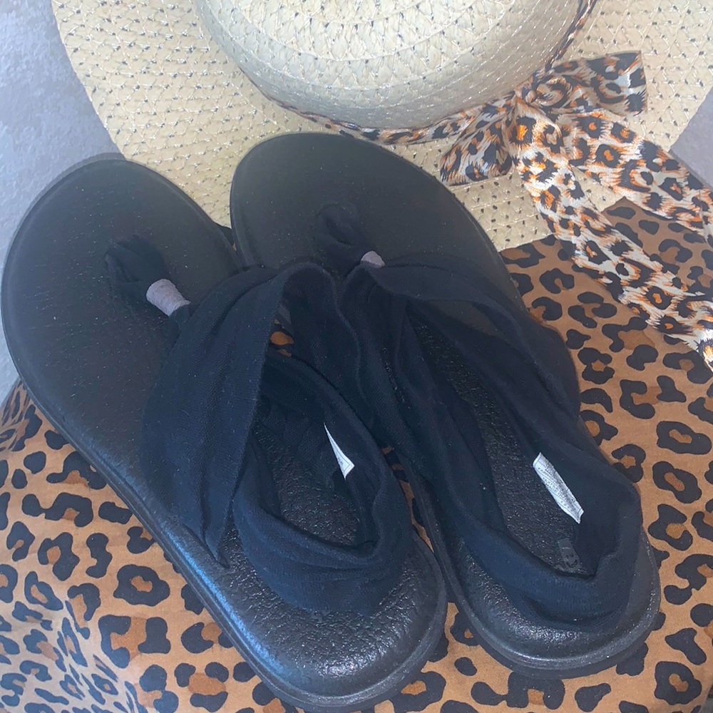 SANUK😎Sling 2 Yoga Mat Black SANDALS Women’s Size 10🖤